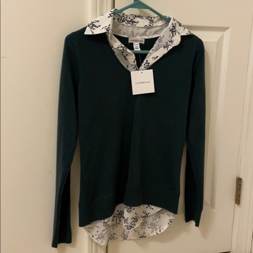 Croft & Barrow Sweater w/ Collar (Forest Green)